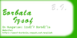 borbala izsof business card